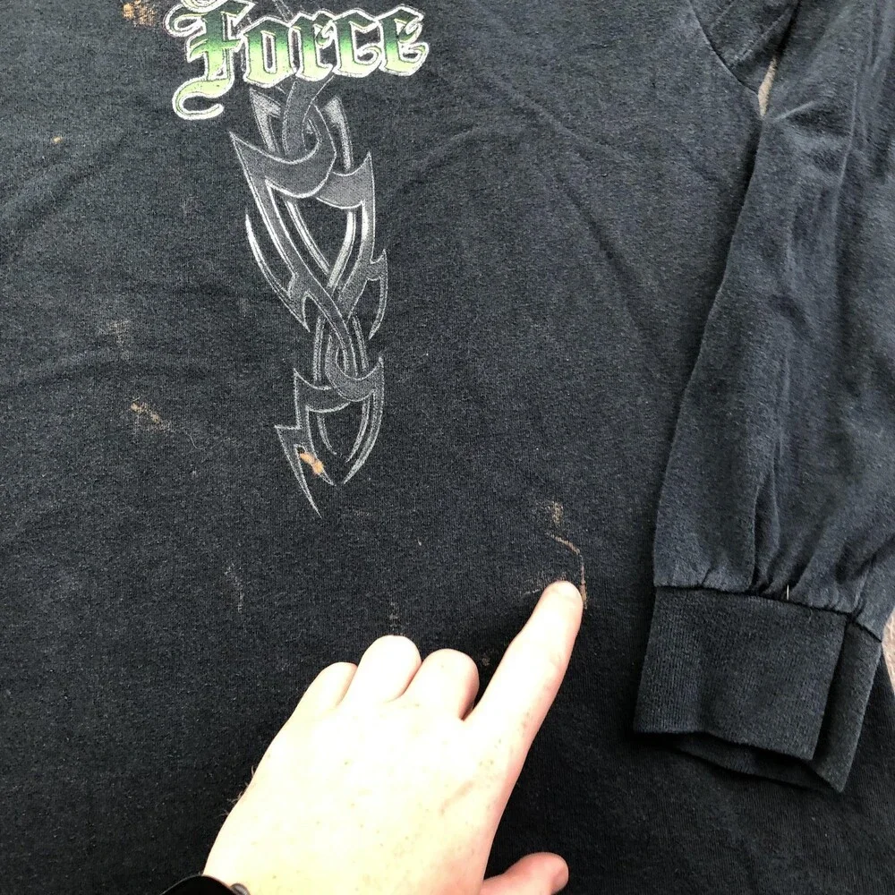 John Force Shirt Mens XL Black Racing Long Sleeve Gildan NHRA Funny Car Graphic